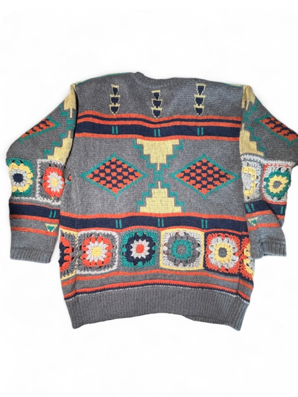 RARE Free People Santa Rosa Cardigan XS/S Granny Square Wool Alpaca - Picture 5 of 7